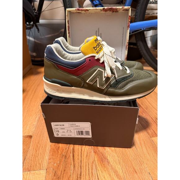 Aime Leon Dore x New Balance 997 Made in USA Dark Moss Angora Size 10 OG - Picture 1 of 6